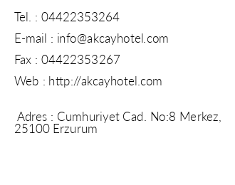Byk Akay Hotel iletiim bilgileri